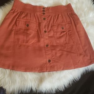 Button up Flare Cord Skirt